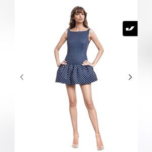 Badgley Mischka Black and White Polka Dot Dress